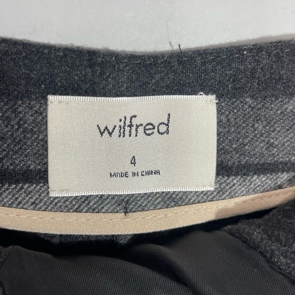 Aritzia Wilfred Chambery Check Plaid Pant 4 High Rise Wool Cashmere Academia - Picture 7 of 16